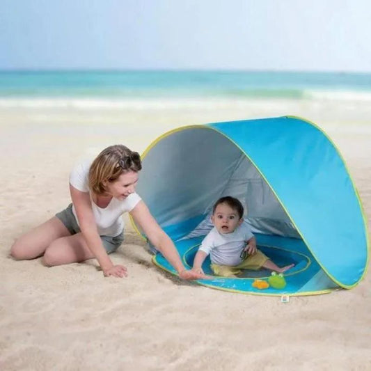 Tente de plage pour bébé bleu