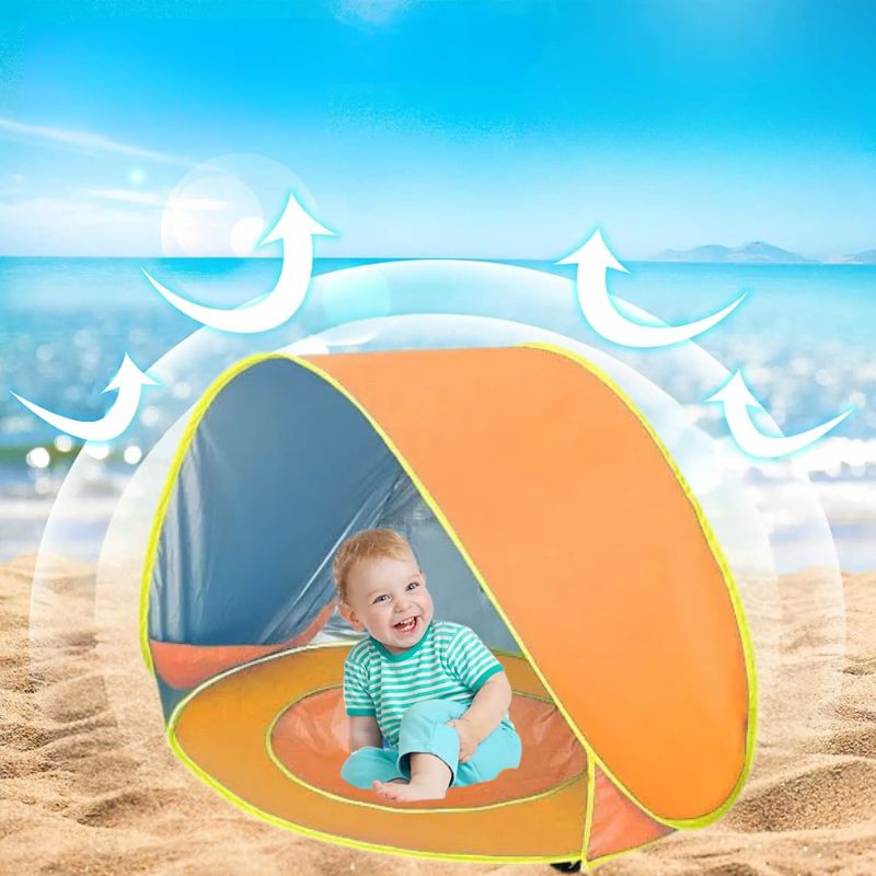 Tente de plage pour bébé orange