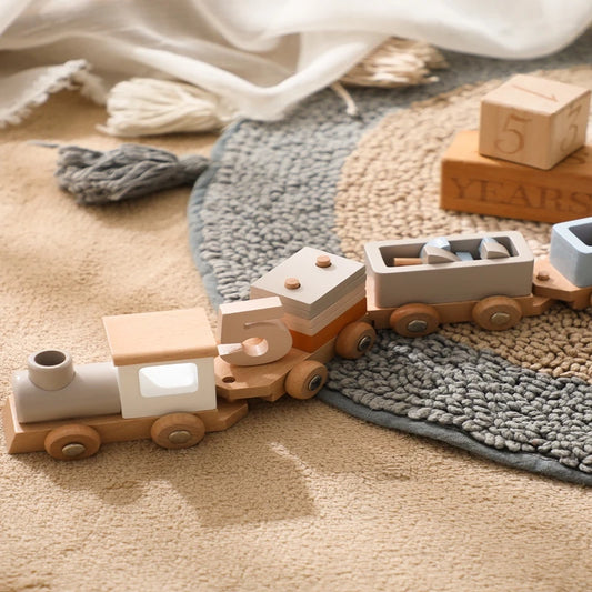 Train en bois Montessori pour bébé